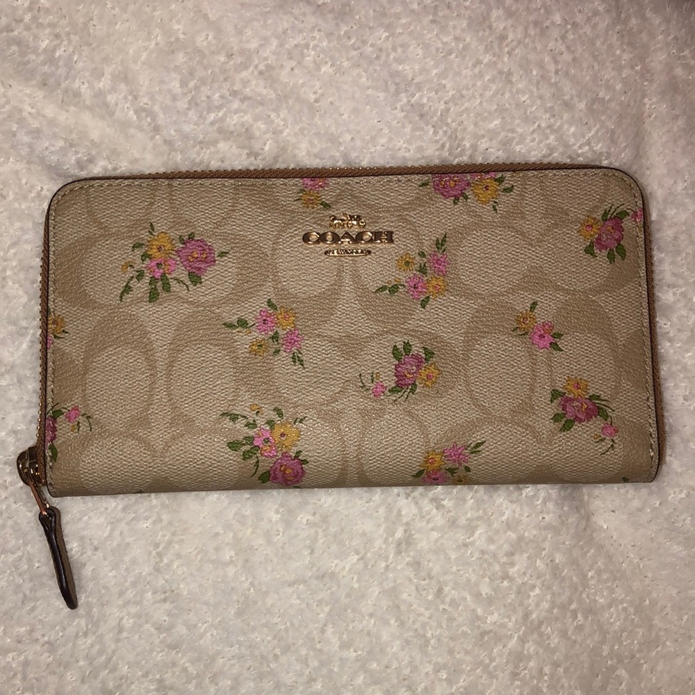 Coach Zip Around Wallet Floral